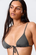 Dark Grey - Triangle Bikini Top - 1