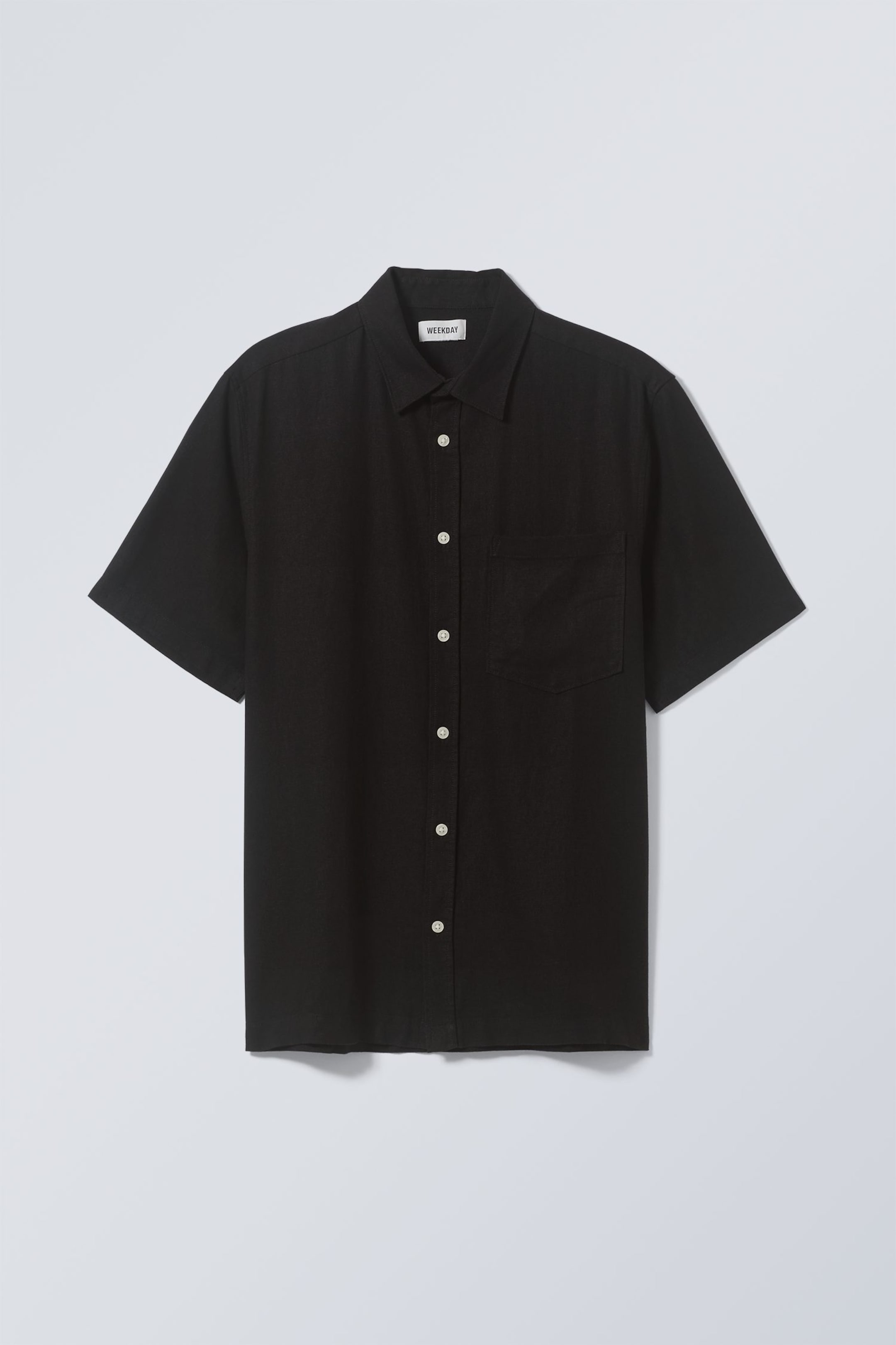 Black - Randy Linen Short Sleeve Shirt - 0
