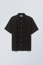 Black - Randy Linen Short Sleeve Shirt - 0