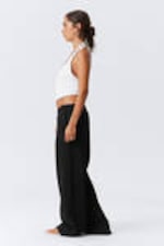 Black - Loose Long Heavyweight Sweatpants - 2