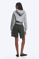 Grey Melange - Raglan-Sleeved Cutline Zip Hoodie - 5