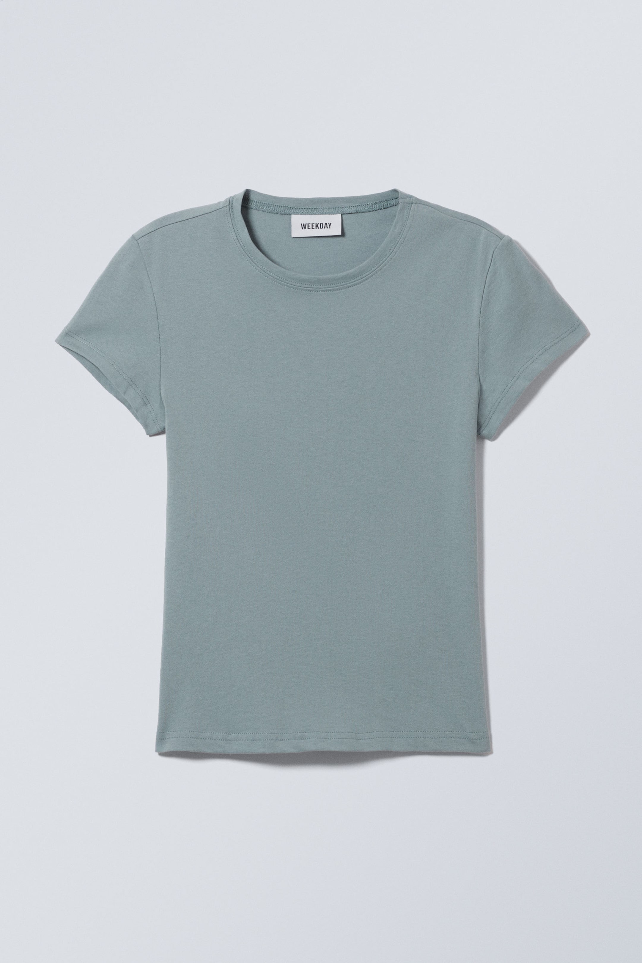 Mörk turkos - Figursydd kortärmad t-shirt - 1
