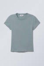 Dark Turquoise - Fitted Short Sleeve T-shirt - 0