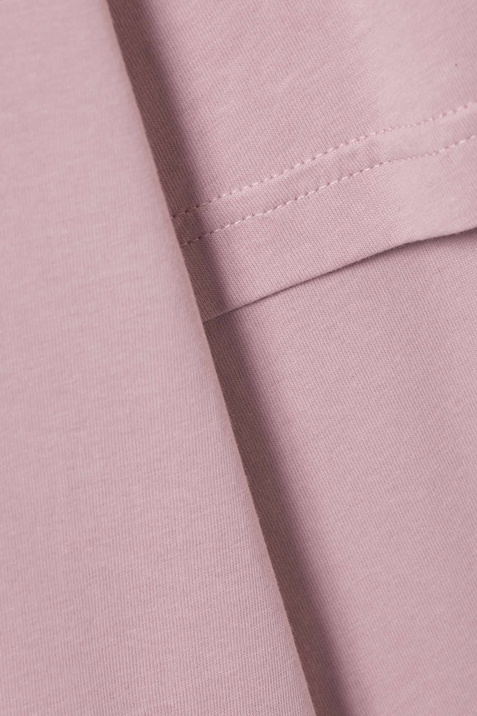 Layered Long-Sleeved Cotton T-shirt - Light Dusty Pink/Bright Red - 5