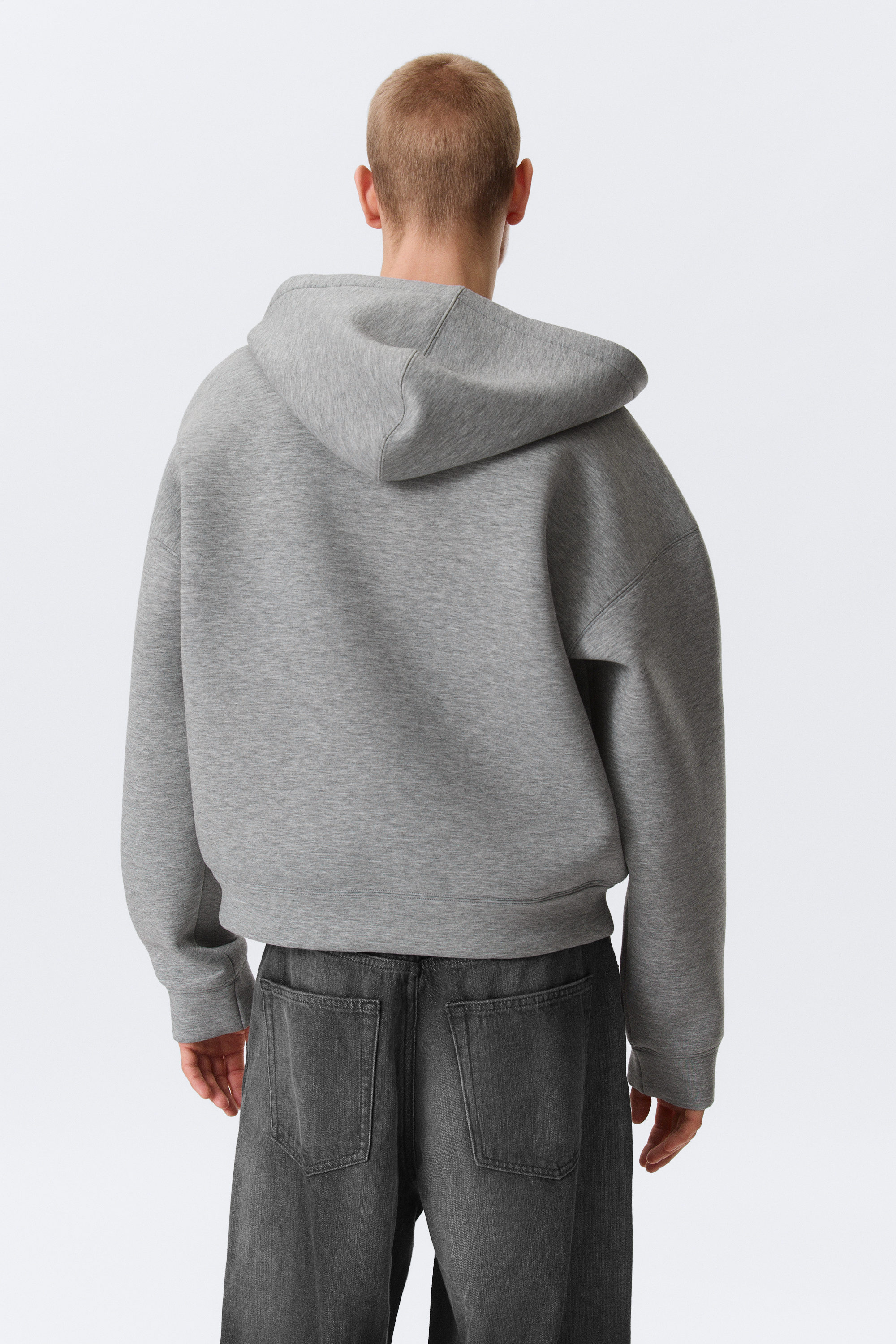 Grey Melange - Simon Scuba Zip Hoodie - 7