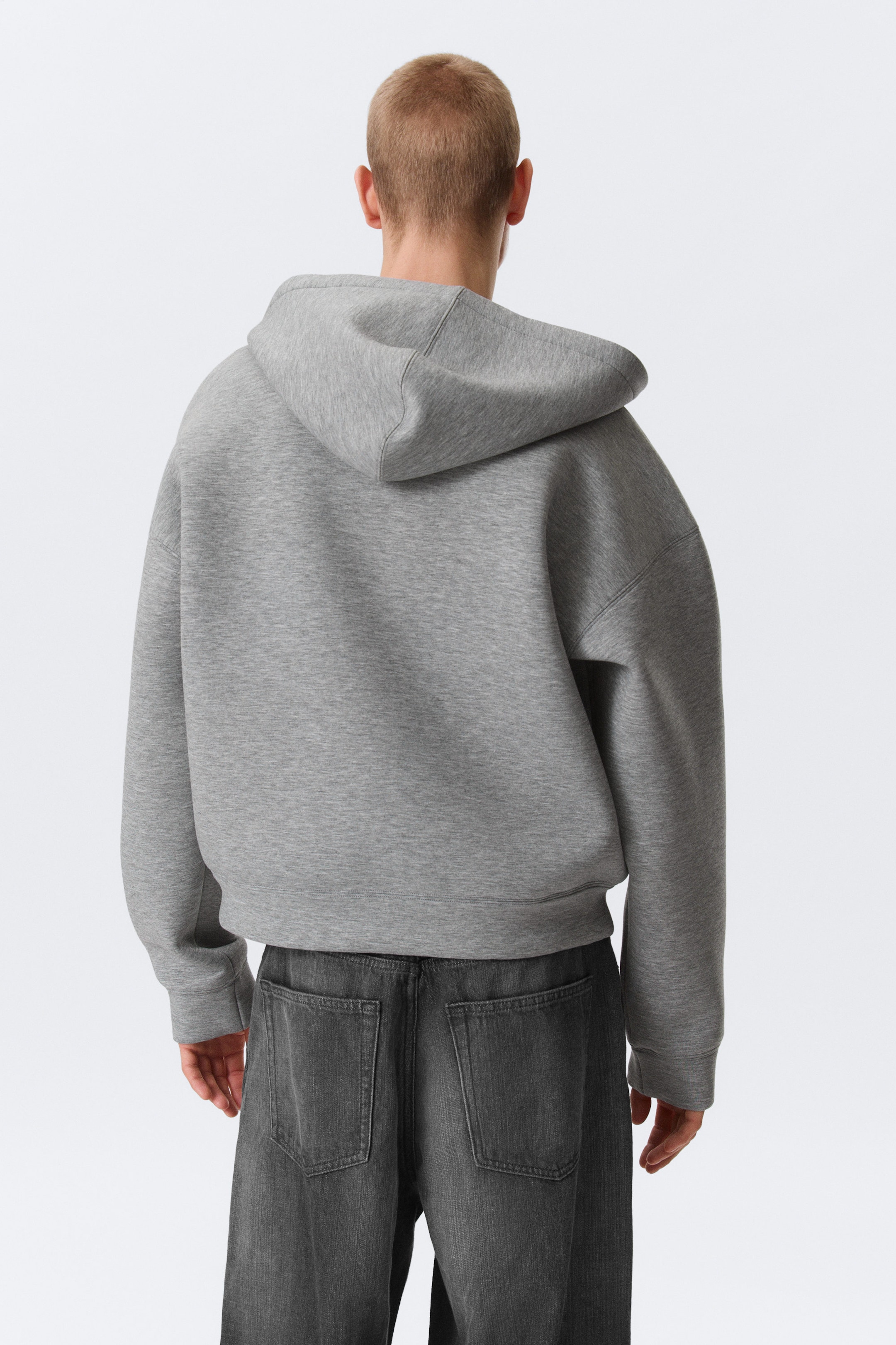 Grey Melange - Simon Scuba Zip Hoodie - 4