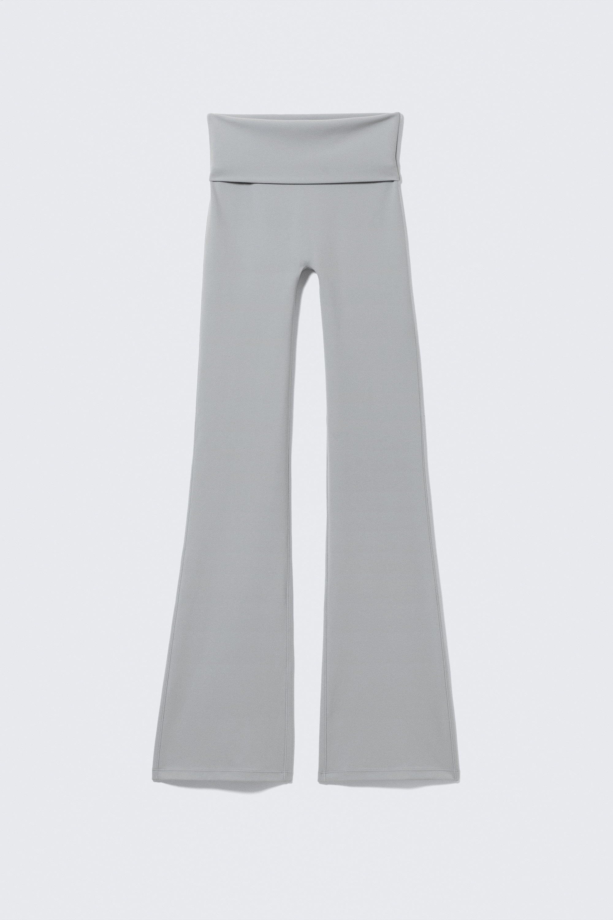 Leggings de Ioga com Cintura Dobrada e Boca Larga - Cinzento claro sujo/Castanho-escuro/Dark Grey/Preto/Branco/Verde caqui escuro/Castanho-escuro