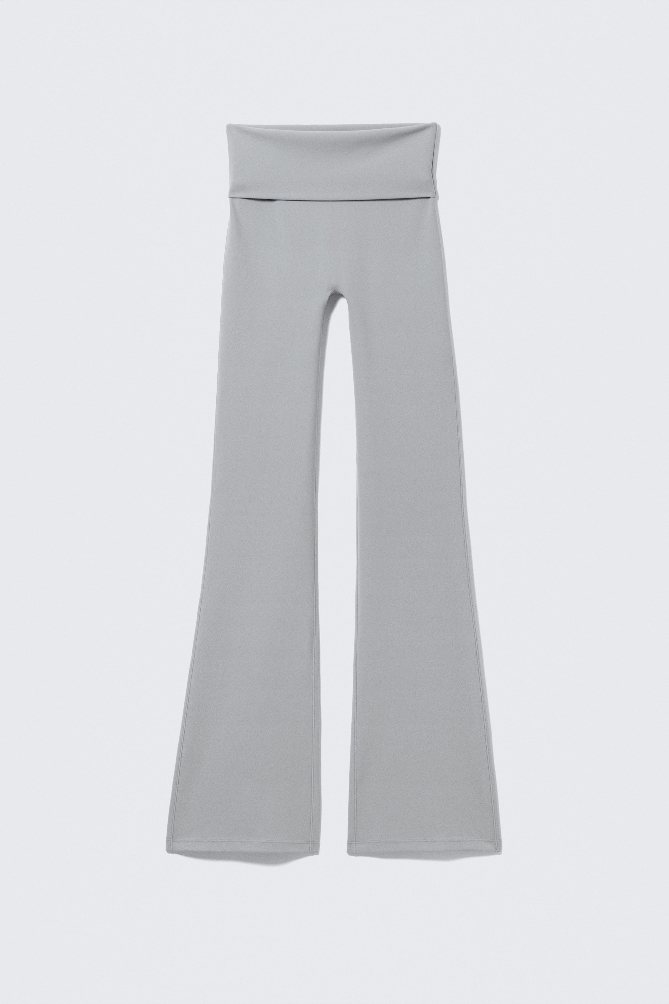 Ljus dimgrå - Utsvängda yogatights med vikt midja - 4