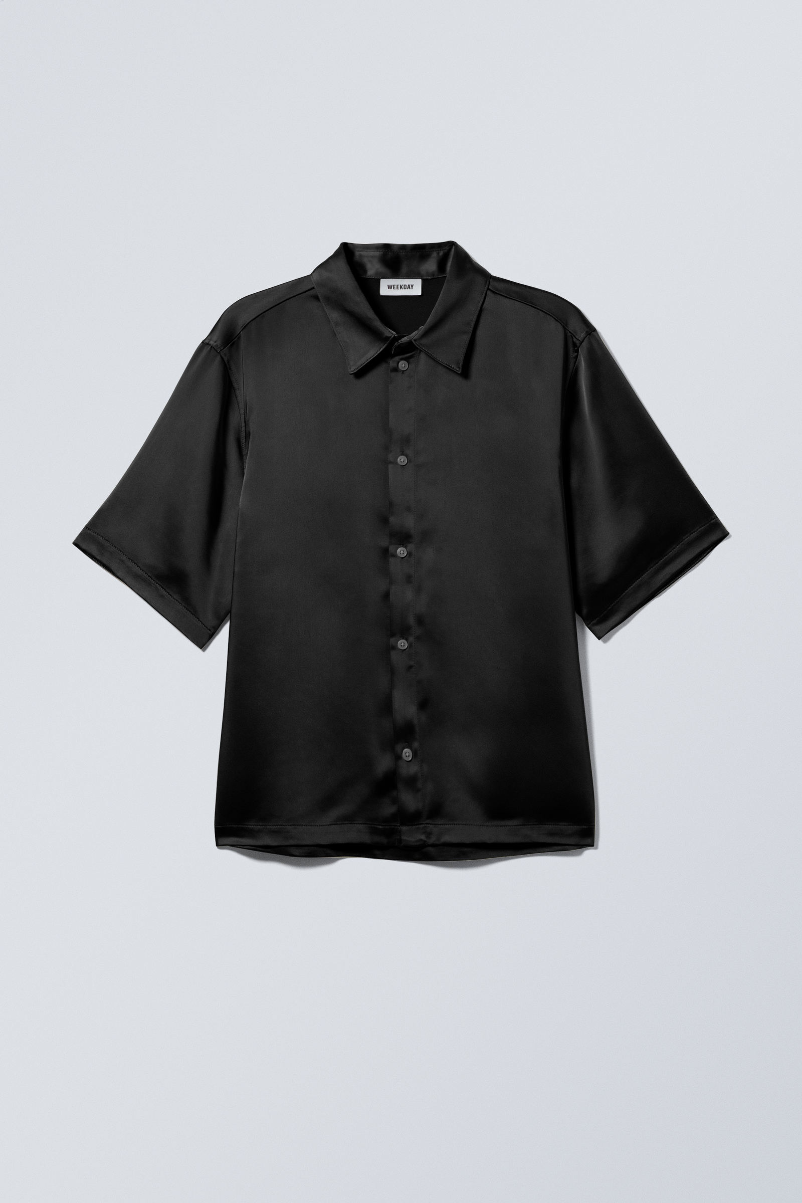 【TODAYFUL】　Satin Short Shirts BLACK TODAYFUL（トゥデイフル）の「satin short shirt（シャツ