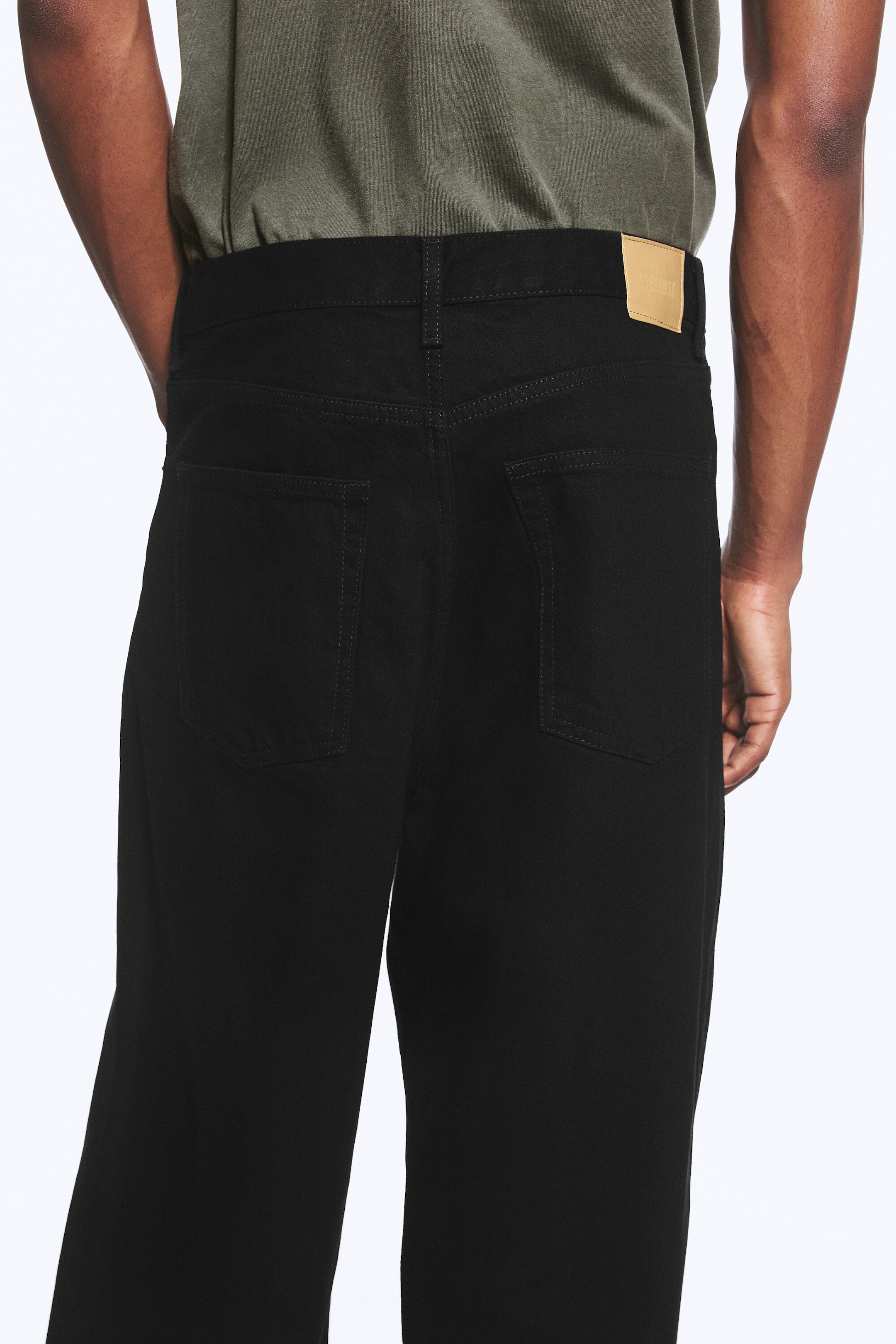 Black Rinse - Black - Astro Mid Rise Loose Baggy Unisex Jeans - 5