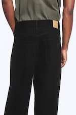 Black Rinse - Black - Astro Mid Rise Loose Baggy Unisex Jeans - 5