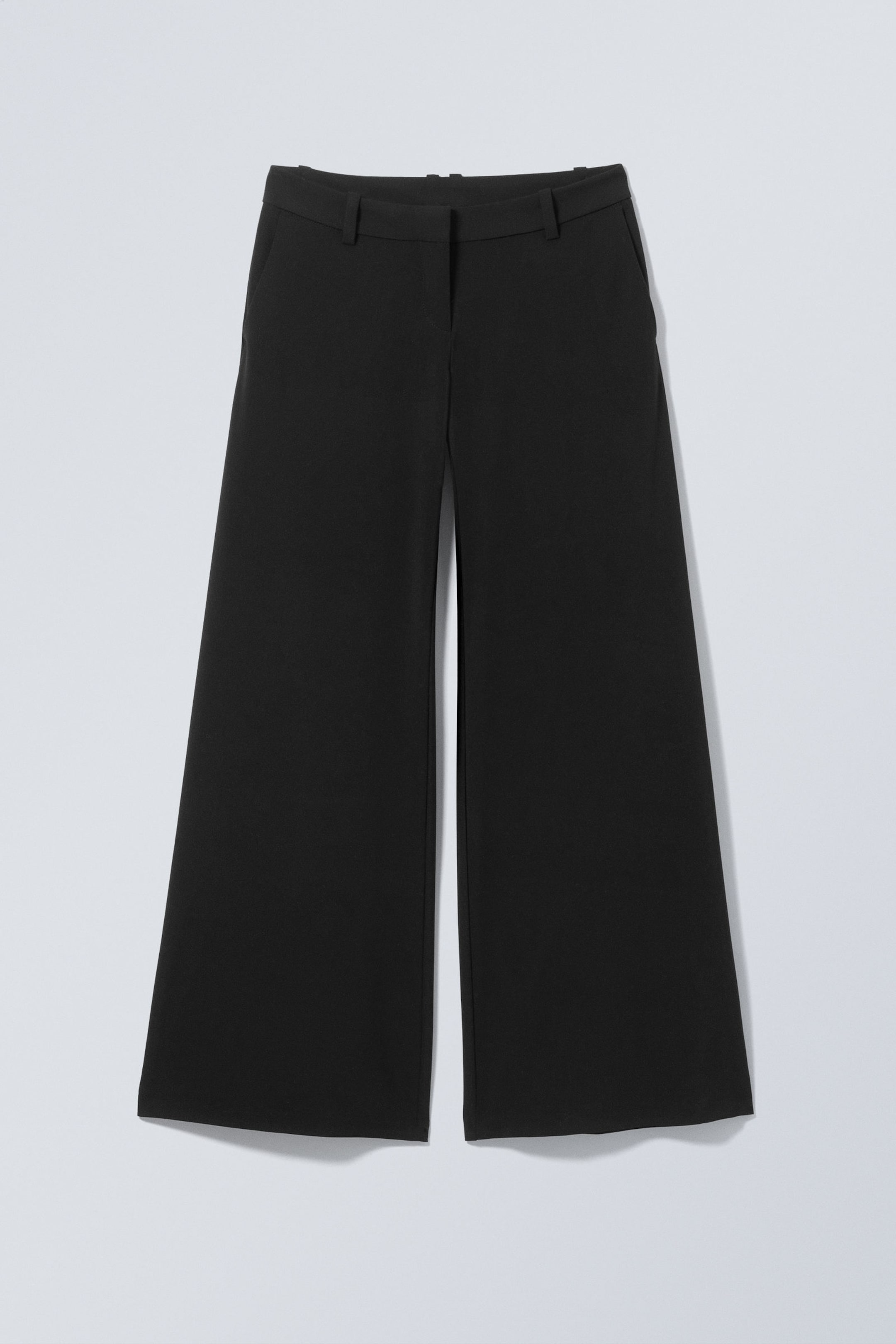 Black - Low Flared Suit Trousers - 4