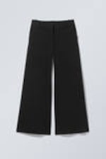 Black - Low Flared Suit Trousers - 4