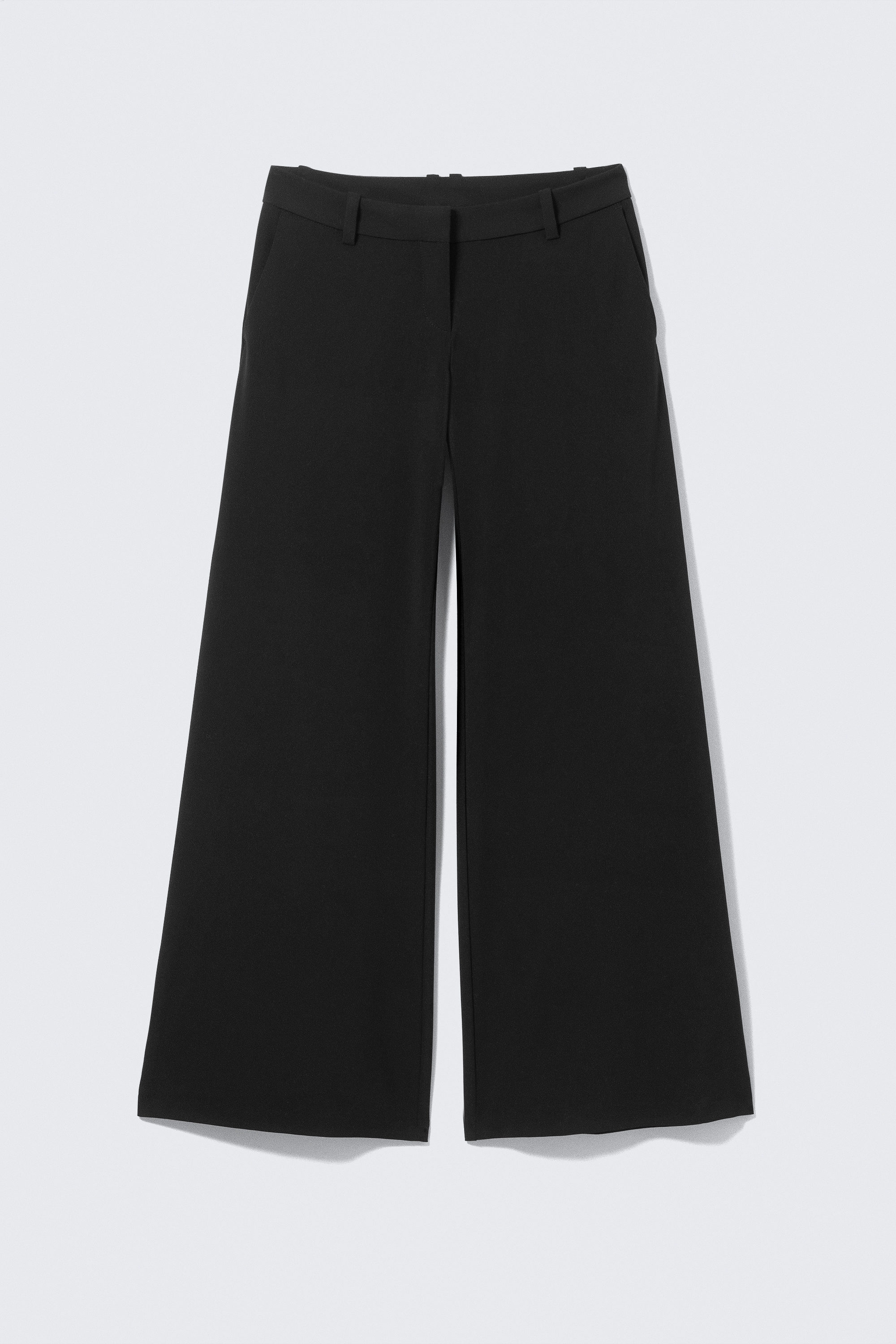 Black - Low Flared Suit Trousers - 4