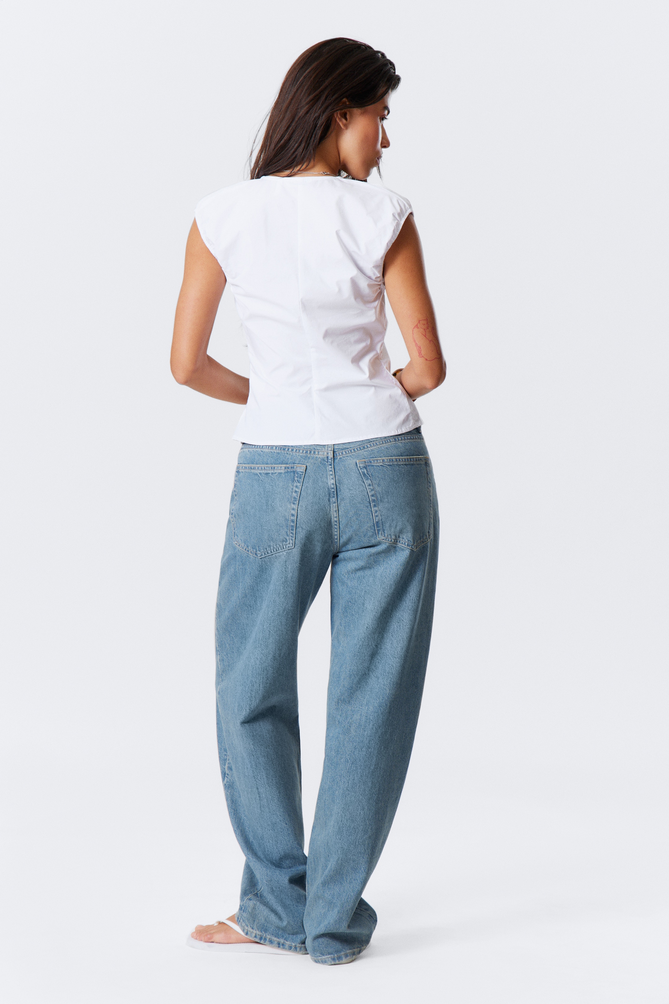 Zobacz większy obraz: Bawełniany top bez rękawów - Biały - ONA | H&M PL 4