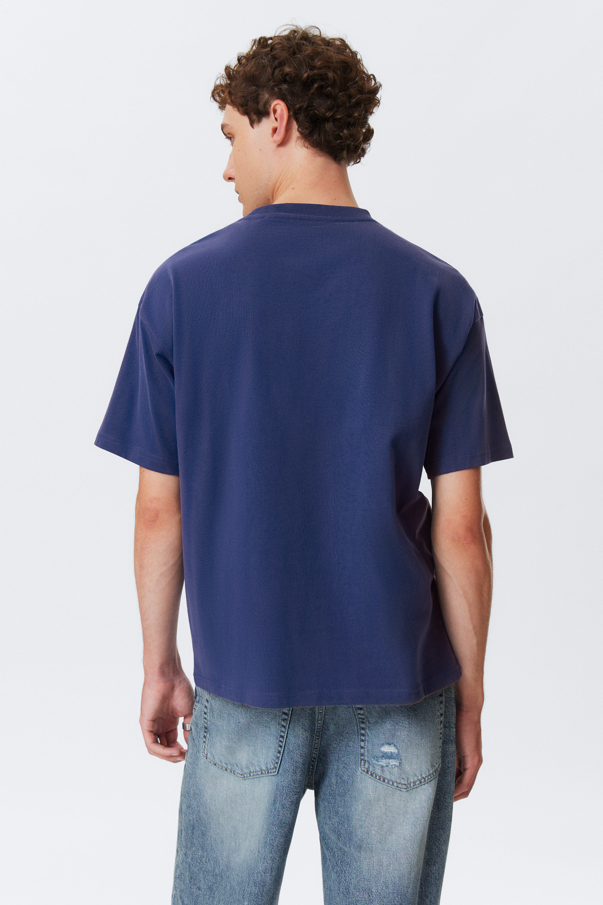 Bleu foncé - T-shirt carré - 2