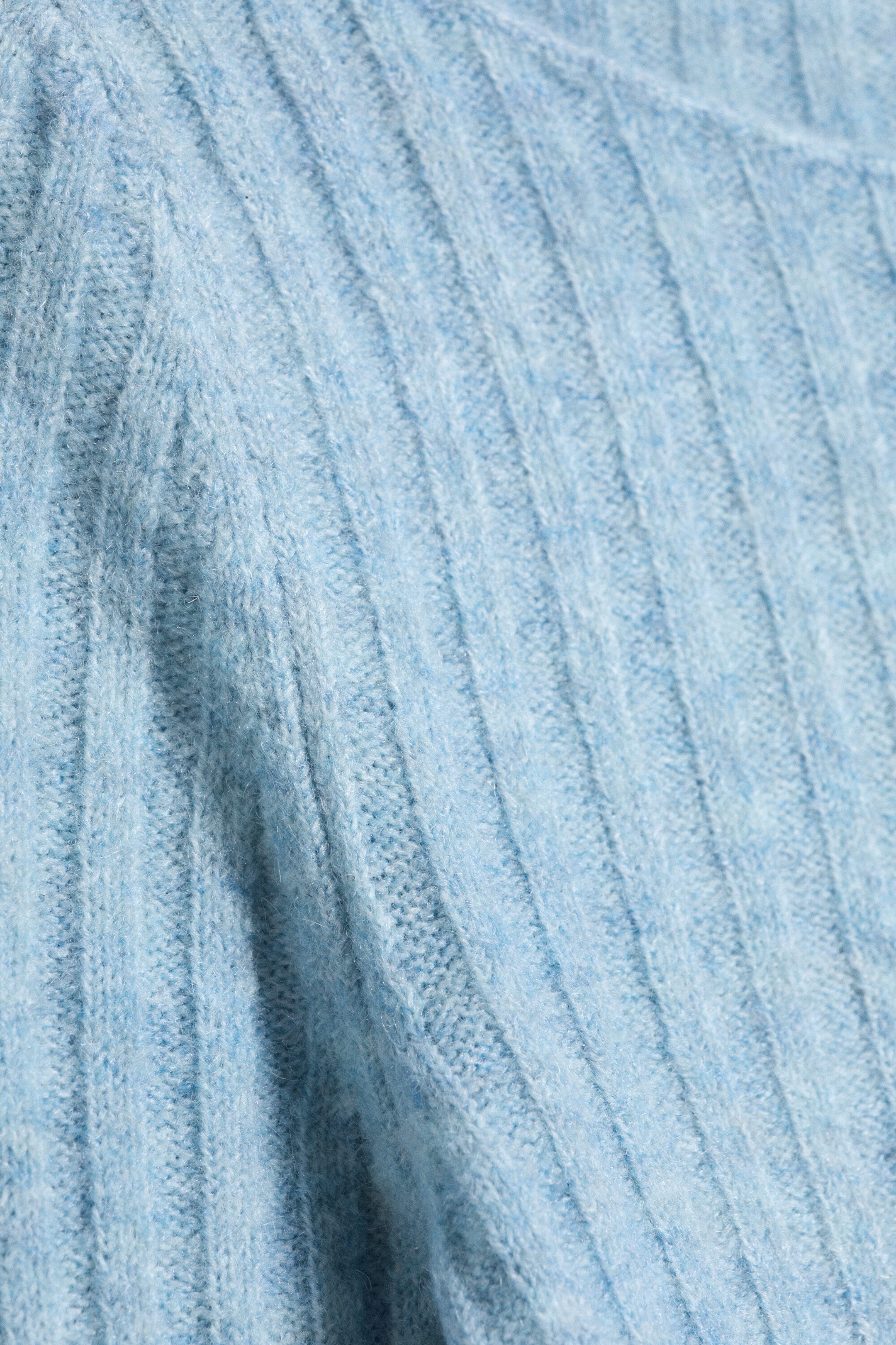 Dusty Light Blue - Gebreide geribde trui - 5
