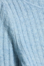 Dusty Light Blue - Gebreide geribde trui - 5
