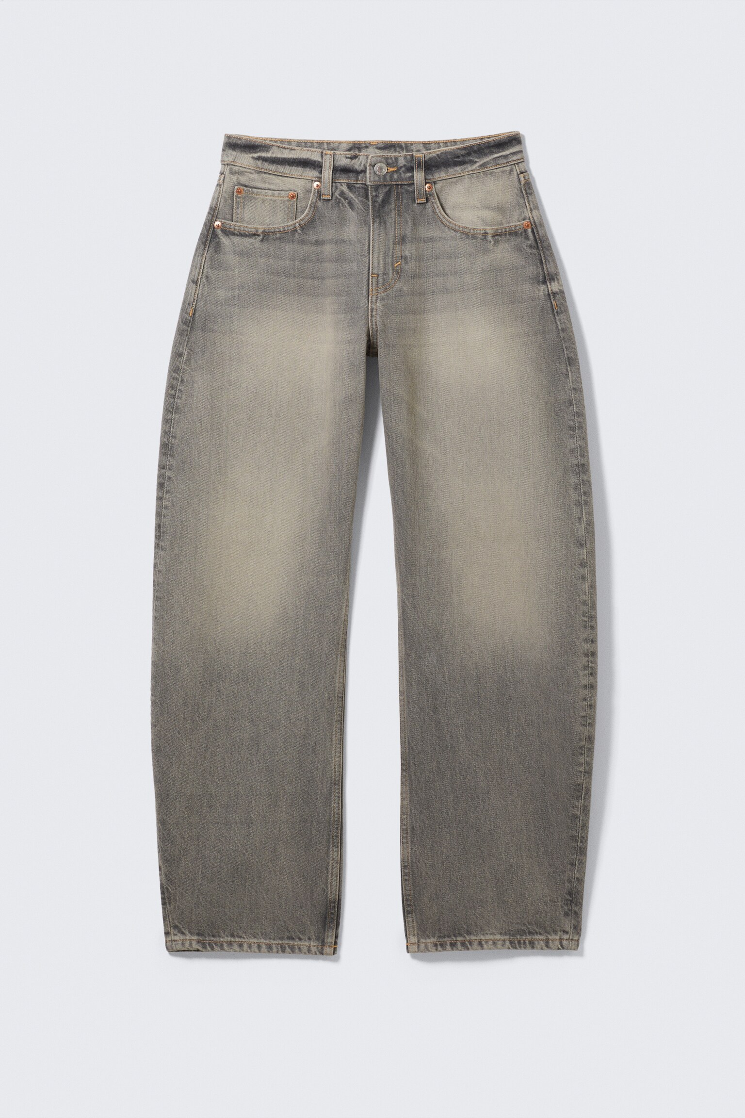 Abell Mid Rise Regular Cocoon Leg Jeans - Canyon Grey - Medium Grey/Seventeen Blue - Medium Blue/Gnarly Blue - Medium Blue - 2