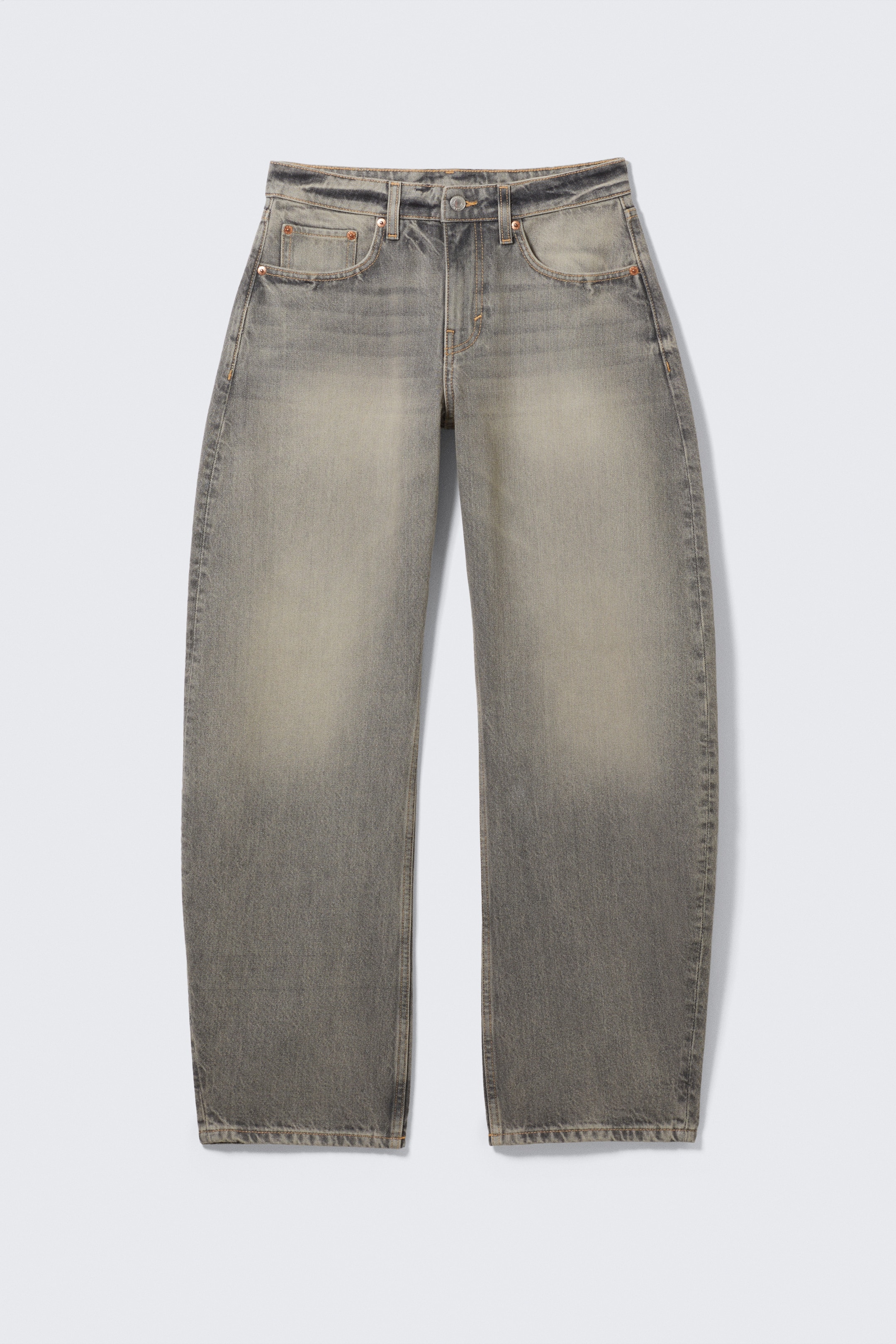 Grösseres Bild ansehen: Abell Mid Rise Regular Cocoon Leg Jeans - Canyon Grey - Mittelgrau - DAMEN | H&M CH 8