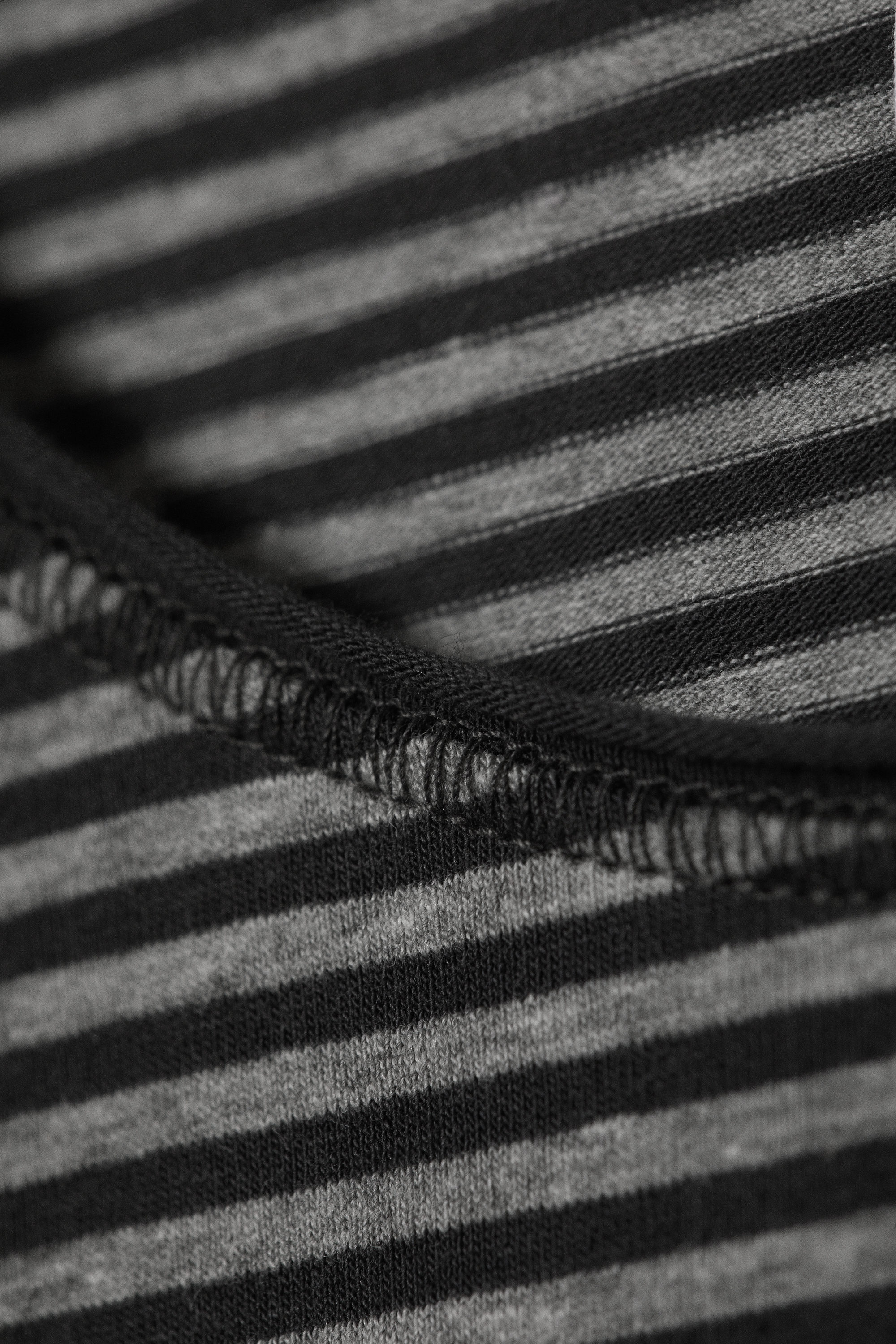 Svart & grå-randig - Långärmad topp i bomull - 4