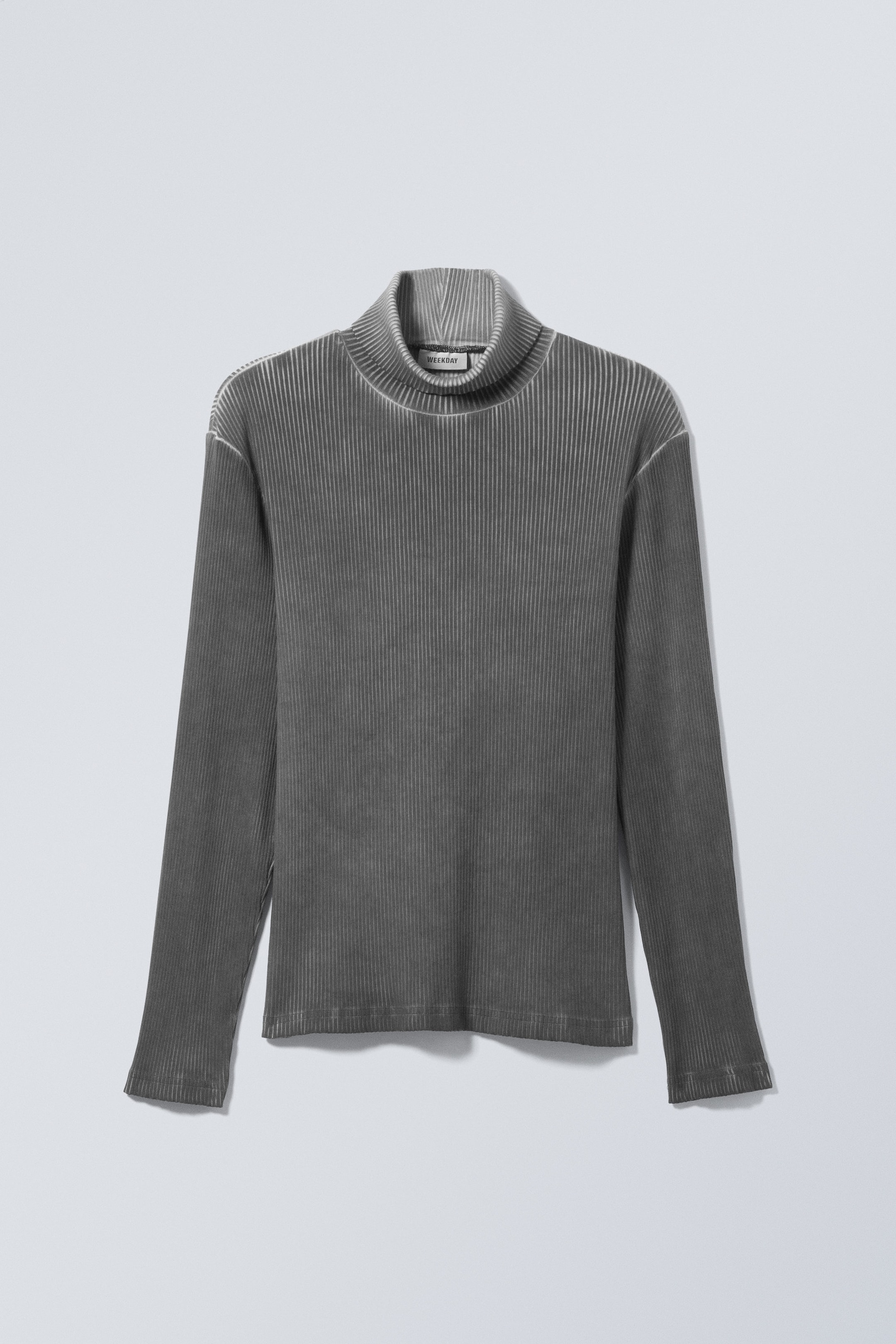 Two Tone Black - Newman Two-Tone Rib Knit Turtleneck - 0