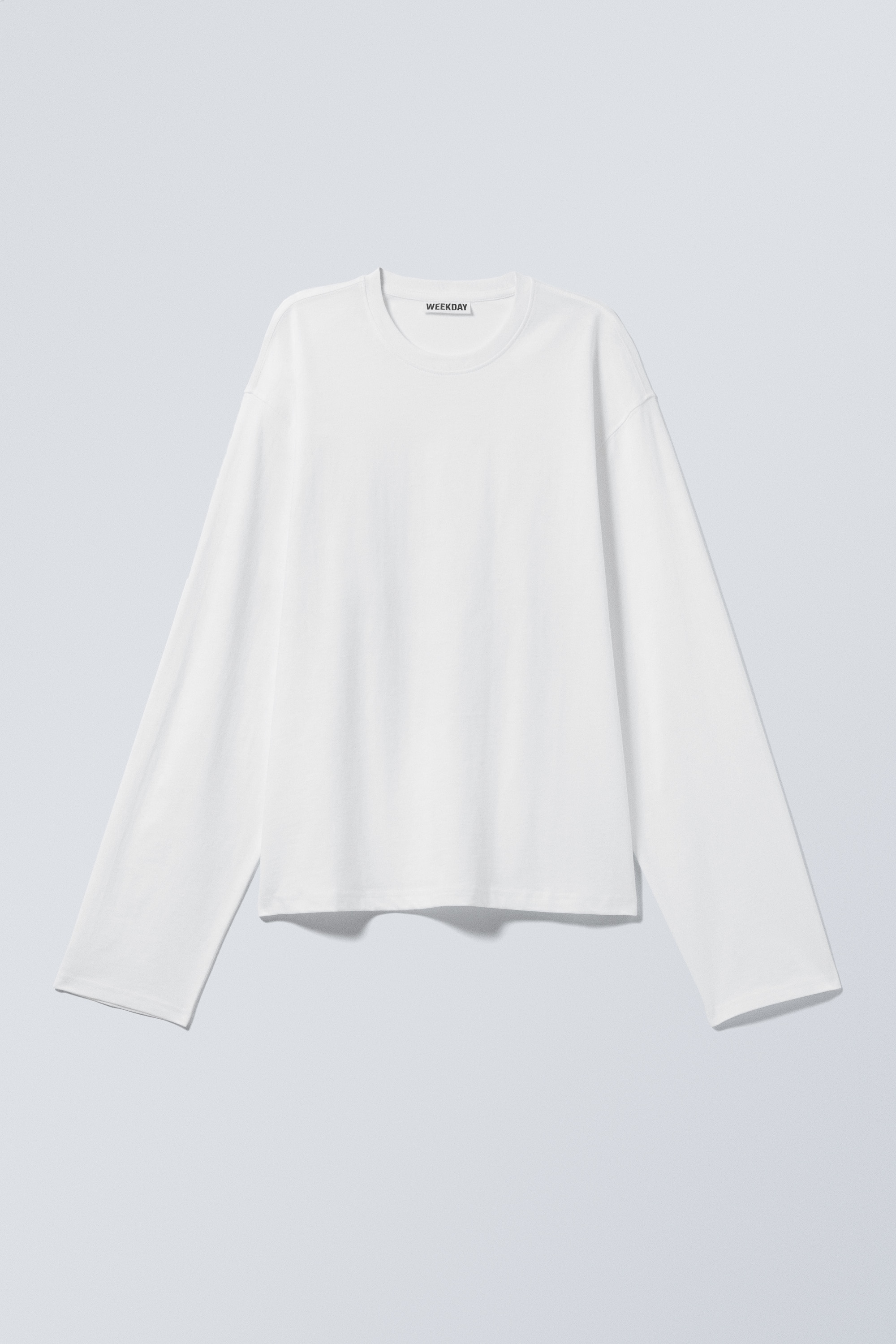 Boxy Longsleeve aus Baumwolle - Weiß/Schwarz