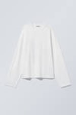 Weiß - Boxy Longsleeve aus Baumwolle - 3