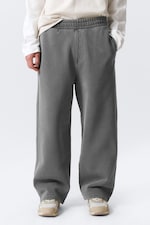 Washed Dark Grey - Loose Heavyweight Cotton Sweatpants - 1