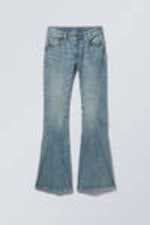 Turquoise Dust - Mittelblau - Flame Low Rise Slim Flared Leg Twist Jeans - 5