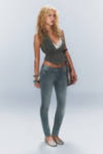 Puddly Blue - Sleezie Low Rise Skinny Jeans - 1