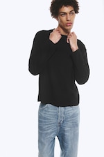 Black - Loose Boxy Long-Sleeved T-shirt - 0