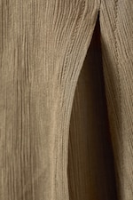 Beige - Low Rise Flared Crinkled Trousers - 1