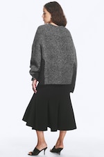 Støvet Gråmelert - Oversized v-hals - 2