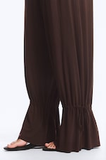 Dark Brown - Jersey Balloon Trousers - 2
