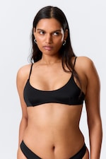 Schwarz - Träger-Bikinioberteil - 0