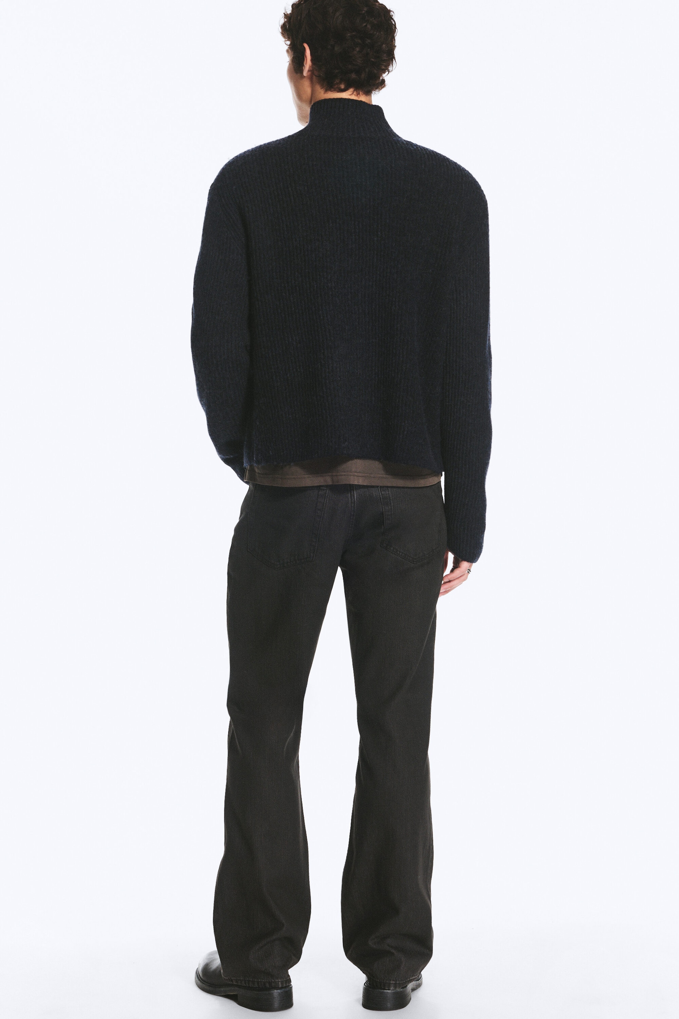 Dark Blue - Relaxed wool-blend cardigan - 3