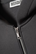 Dark Grey - Oversized Scuba Zip-Hoodie - 1