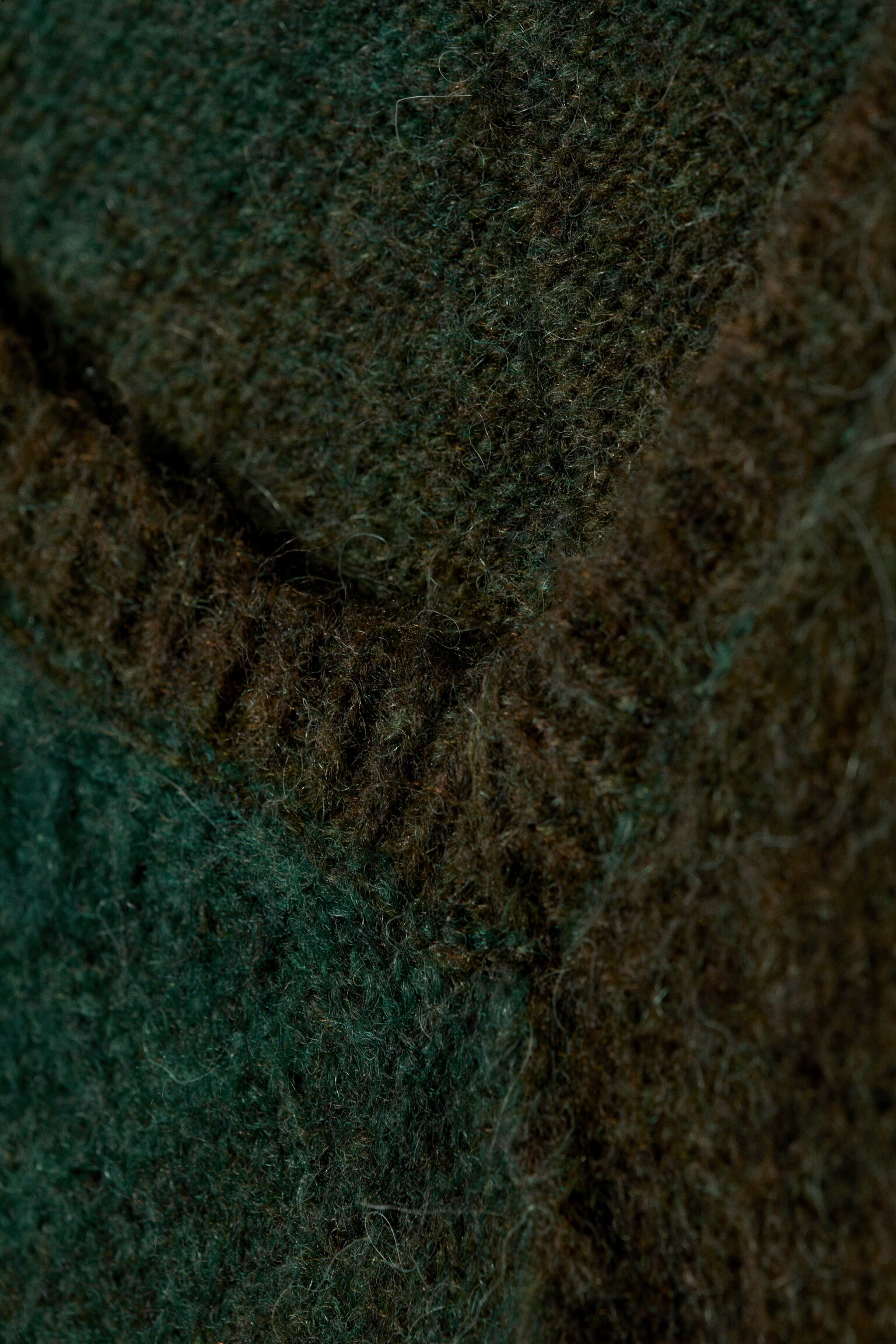 Space Dye gebreide trui met V-hals - Dark Green - Space Dye - 4