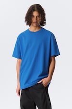 Leuchtendes Blau - Schweres Oversized-T-Shirt - 0