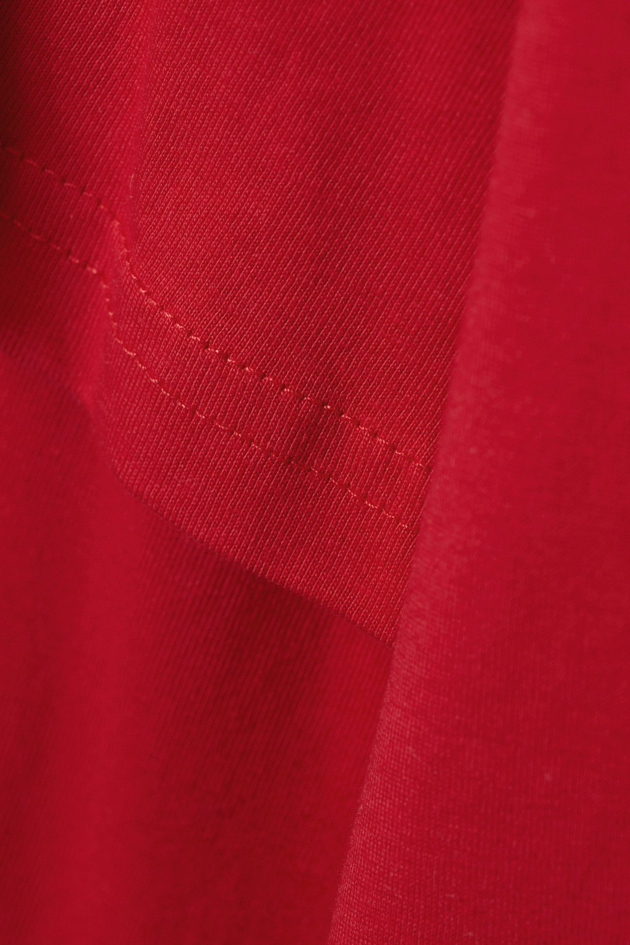 Leuchtendes Rot - Mehrlagiges Longsleeve-Shirt aus Baumwolle - 4