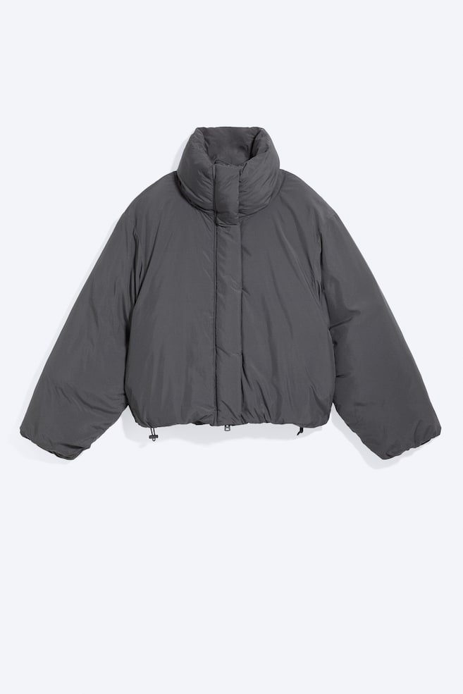 Schlichte Pufferjacke - Dunkelgrau/Schwarz - 1