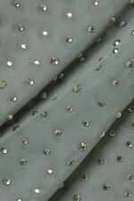 Grey - Annie Rhinestone Mesh Top - 1