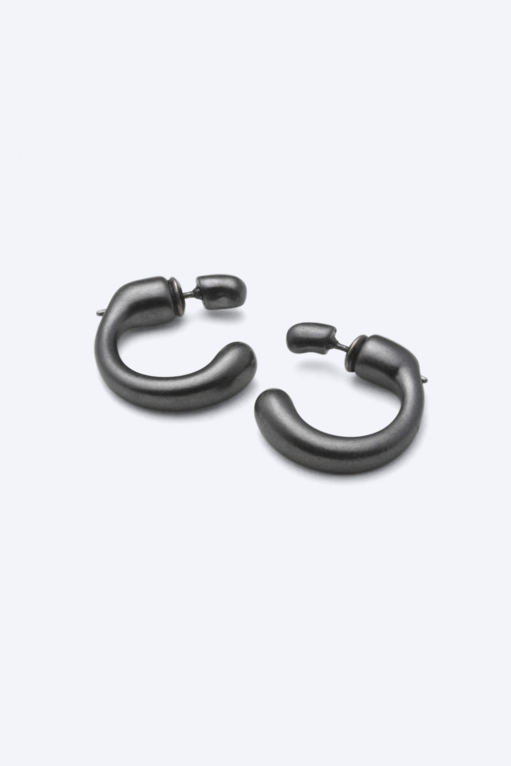 Dark Grey - Wave mini hoops - 2