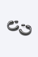 Dark Grey - Wave mini hoops - 2