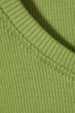 Poppy Green - Close Fitted Rib T-Shirt - 1