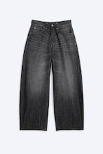 Hematite Black - Black - Dunno Way Unisex Low Rise Loose Barrel Jeans - 9