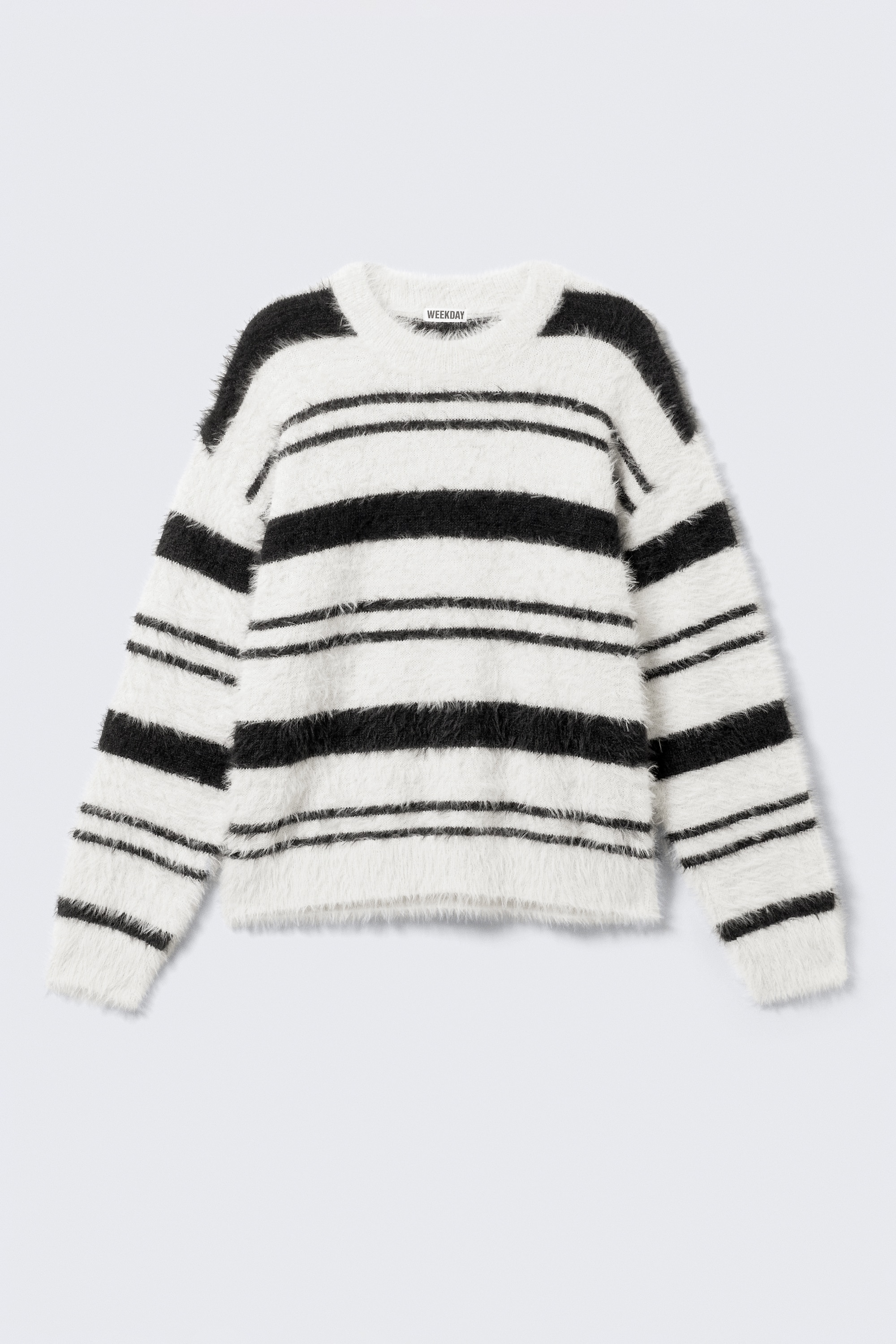 Pull en maille rayé décontracté - Rayures noir et blanc/Marron multi rayures
