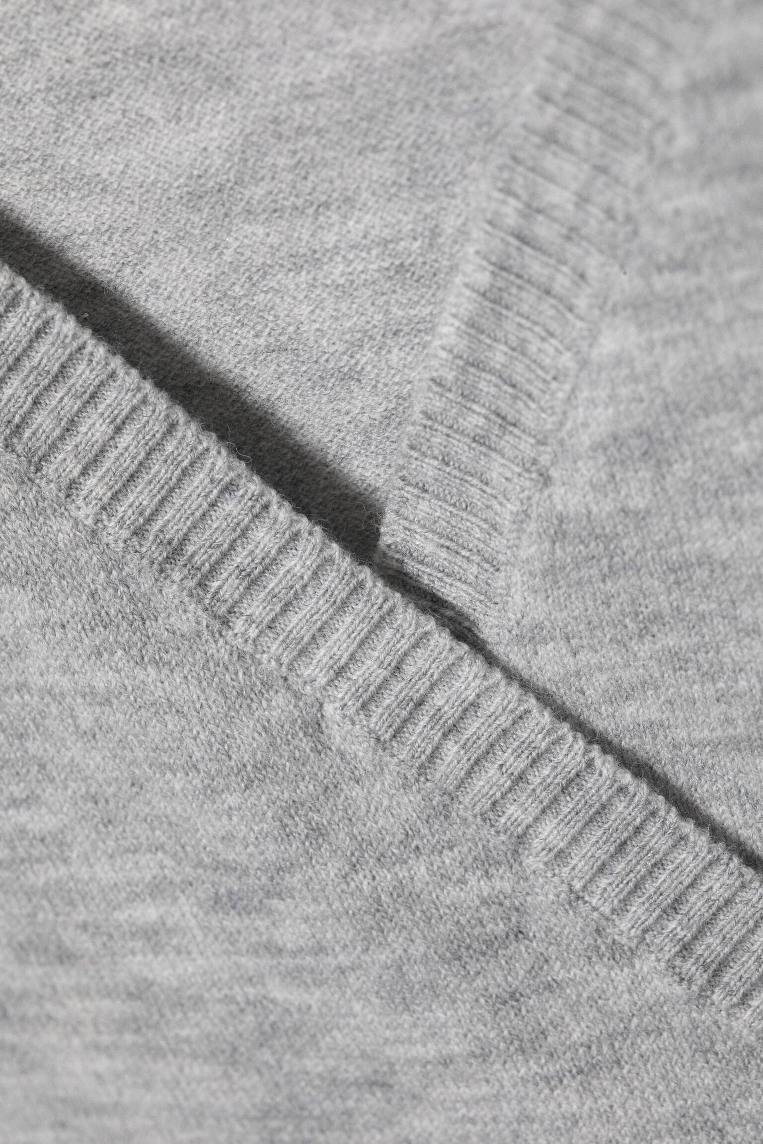 Cardigan avvolgente a V - Grigio mélange/Nero/Rosa chiaro - 6