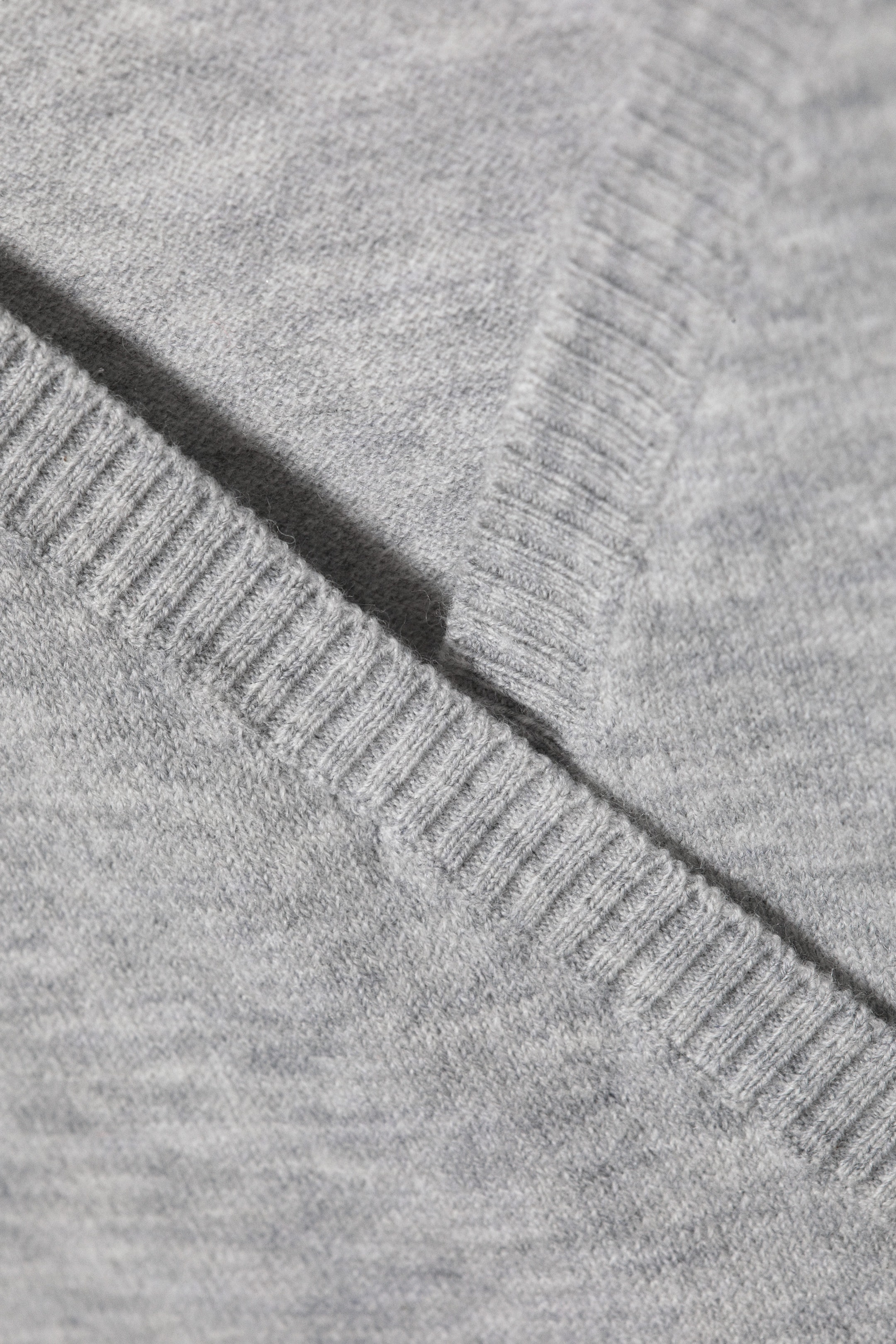 Grey Melange - V-Neck Wrap Knit Cardigan - 1